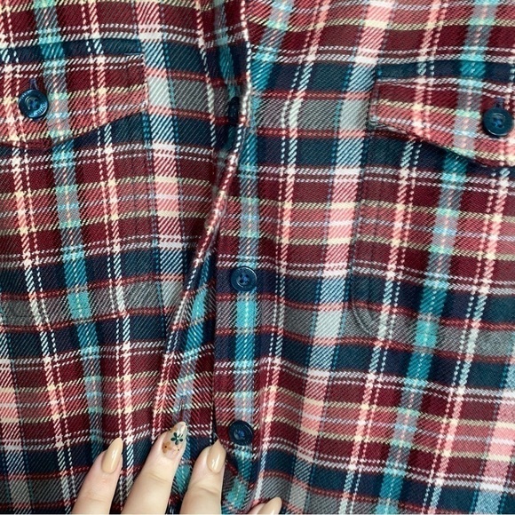 Patagonia Green & Red Plaid Organic Cotton Flannel Button Down - Picture 3 of 5